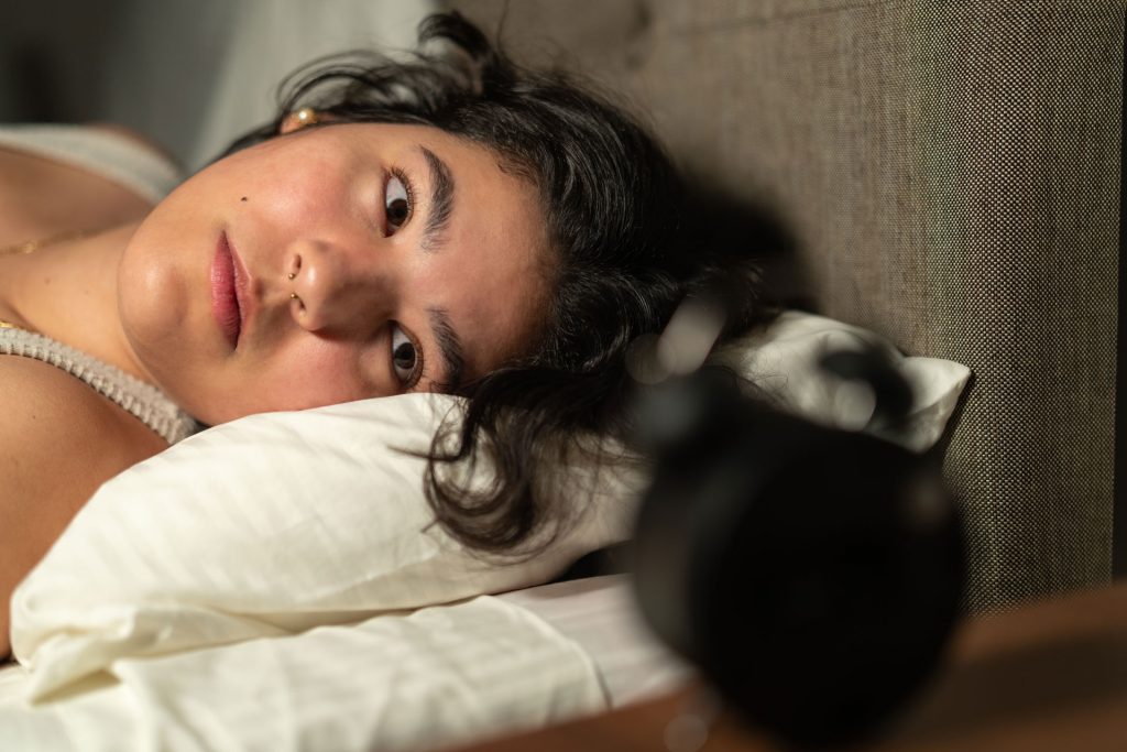 Young woman with insomnia.