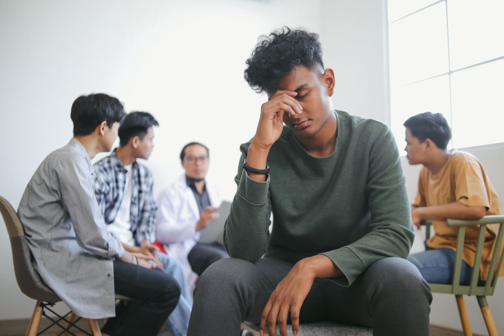 Person with a lot of work and social anxiety.