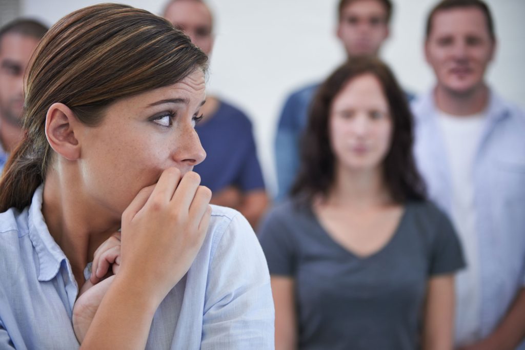 Social anxiety in crowd.