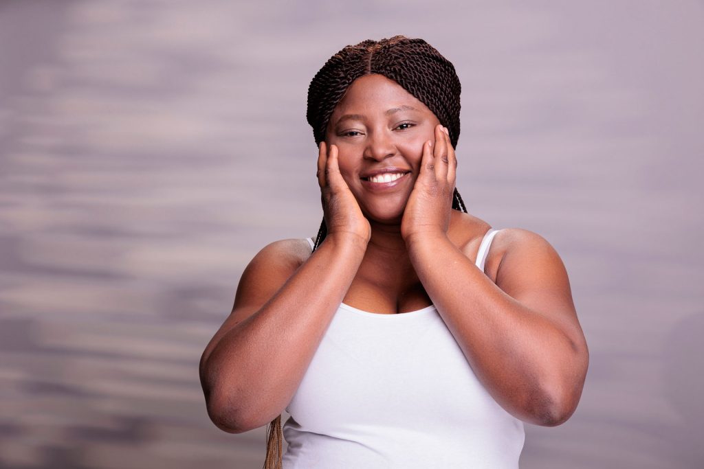 Smiling woman.