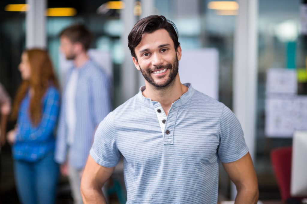 Smiling man.