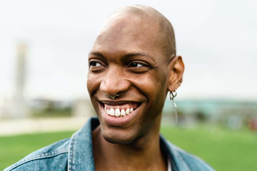 Happy African man.